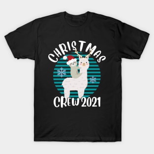 Cute Matching Christmas Crew Sloth and Alpaca Christmas 2021 T-Shirt